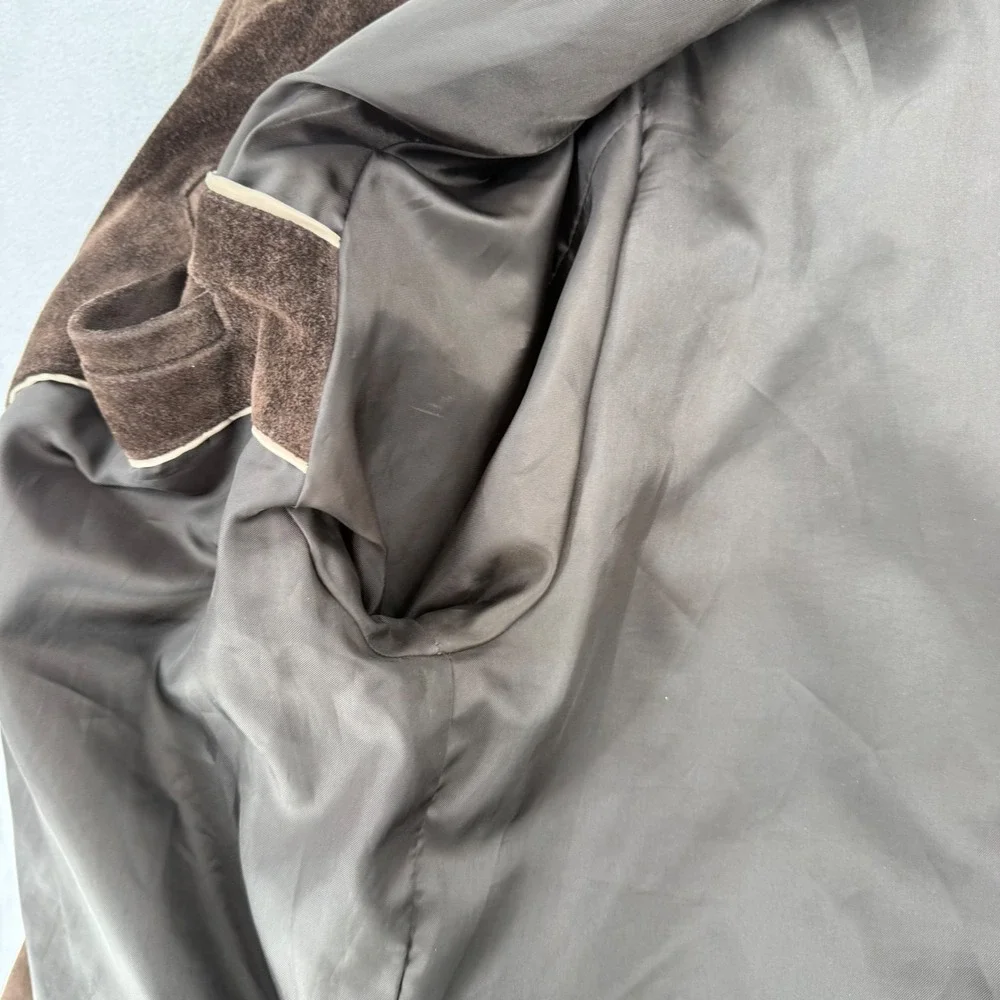 Vintage Banana Republic Mens Chocolate Brown Suede Leather Heavy Jacket Large